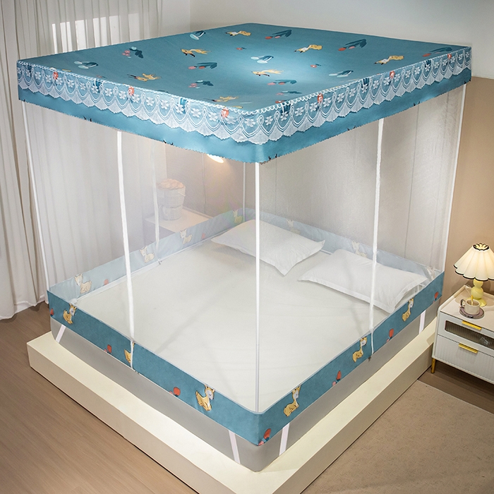 91家纺网 家纺一手货源 找家纺 显高蚊帐2025新款坐床遮光防尘坐床回底遮光蚊帐系列 一鹿有你