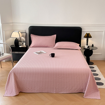 91家纺网 家纺一手货源 找家纺 （总）圣比熊 2025新款魔方格泡泡大提花床单华夫格床垫保护套床护垫