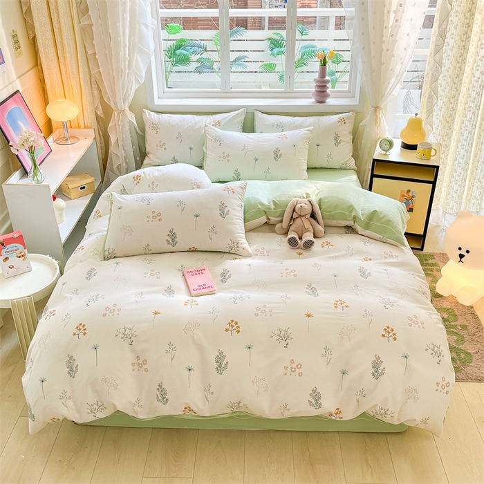 91家纺网 家纺一手货源 找家纺 本制 2024新款12868全棉印花四件套 花森密语