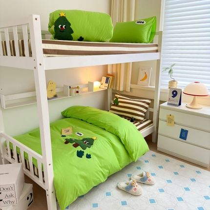 91家纺网 家纺一手货源 找家纺 （总）锦觅 2024新款学生季全棉小清新绣花时尚复古卡通三件套四件套