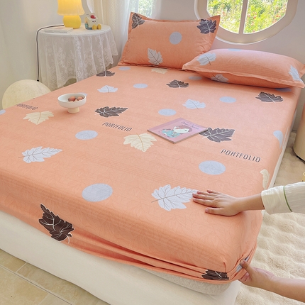 家贝爱 2024新款原棉老粗布床笠 枫叶情