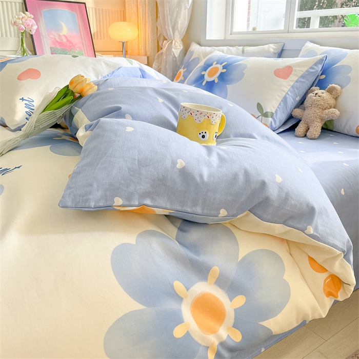 91家纺网 家纺一手货源 找家纺 本制 2024新款12868全棉印花四件套 花晨