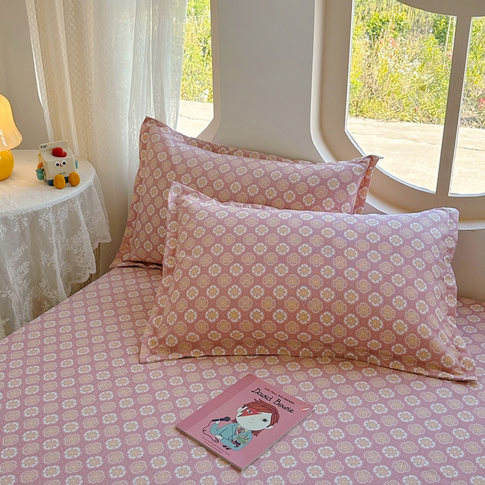 91家纺网 家纺一手货源 找家纺 家贝爱 2024新款原棉老粗布床笠 芳华