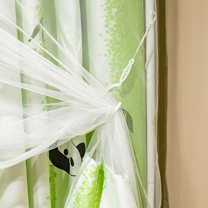 91家纺网 家纺一手货源 找家纺 显高蚊帐2025新款坐床遮光防尘坐床回底遮光蚊帐系列 熊猫宝贝