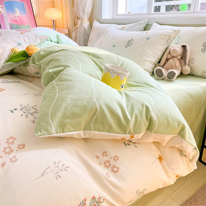 91家纺网 家纺一手货源 找家纺 本制 2024新款12868全棉印花四件套 花森密语