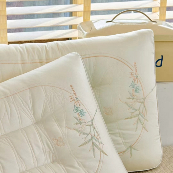 91家纺网 家纺一手货源 找家纺 （总）其乐枕芯 2024新款国风玉竹金蚕护颈枕枕头枕芯超30天不退不换 