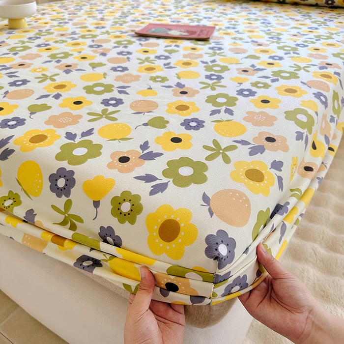 91家纺网 家纺一手货源 找家纺 家贝爱 2024新款原棉老粗布床笠 浅夏