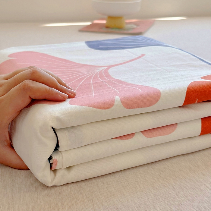 91家纺网 家纺一手货源 找家纺 家贝爱 2024新款原棉老粗布床单 幸运叶