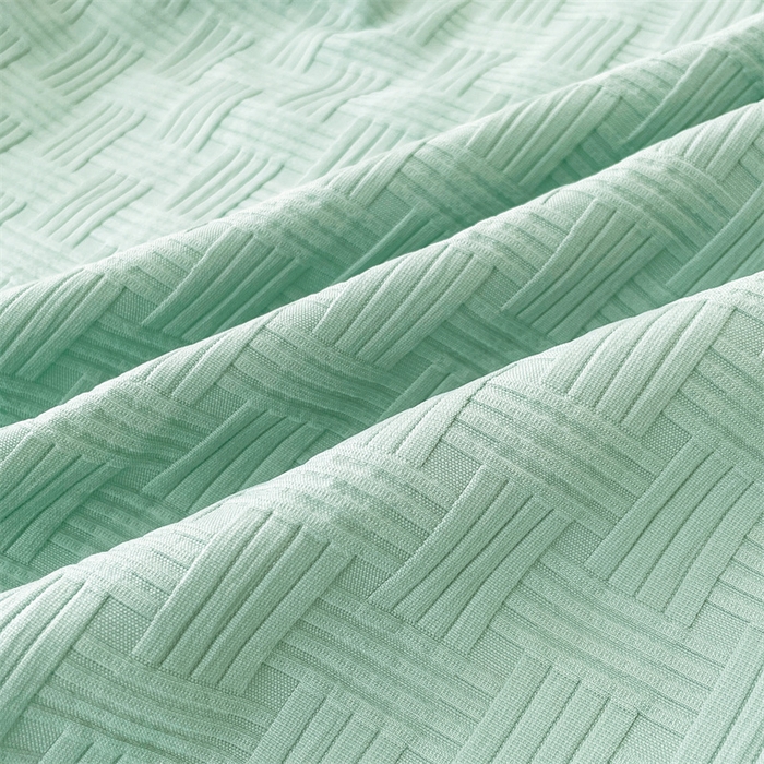 91家纺网 家纺一手货源 找家纺 梦舒羽 2025新款魔方格泡泡大提花床笠华夫格床垫保护套 华夫格纯色-青樱绿