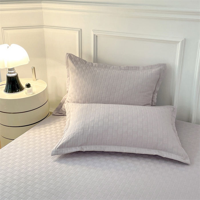 91家纺网 家纺一手货源 找家纺 梦舒羽 2025新款魔方格泡泡大提花床笠华夫格床垫保护套 华夫格纯色-浅灰色