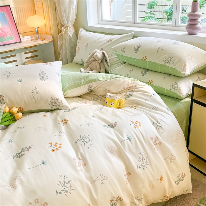 91家纺网 家纺一手货源 找家纺 本制 2024新款12868全棉印花四件套 花森密语