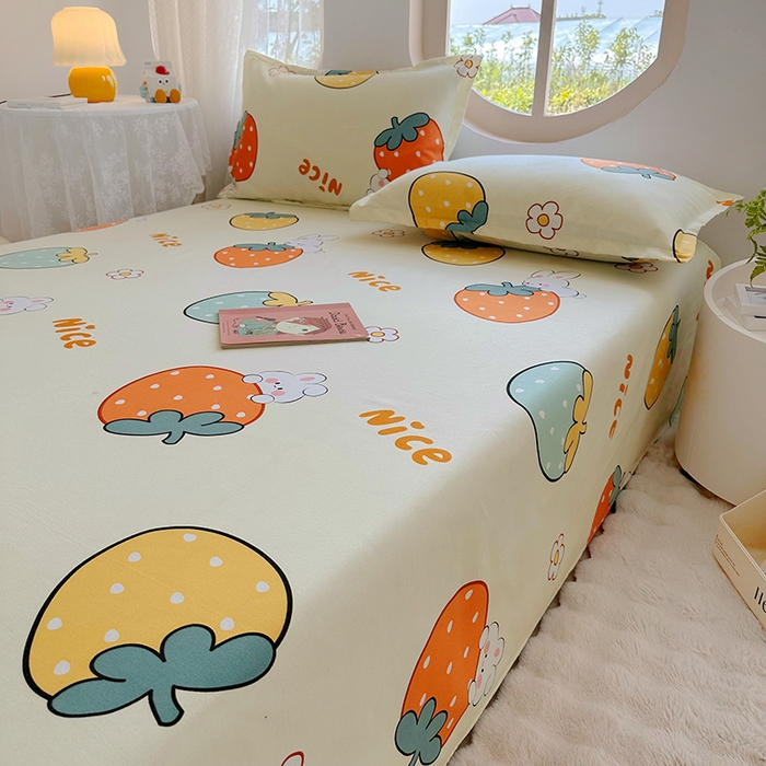 91家纺网 家纺一手货源 找家纺 家贝爱 2024新款原棉老粗布床单 萌宠兔