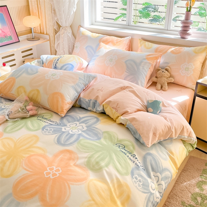 91家纺网 家纺一手货源 找家纺 本制 2024新款12868全棉印花四件套 初萱