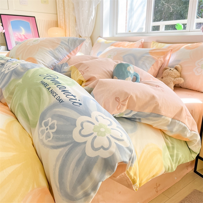 91家纺网 家纺一手货源 找家纺 本制 2024新款12868全棉印花四件套 初萱