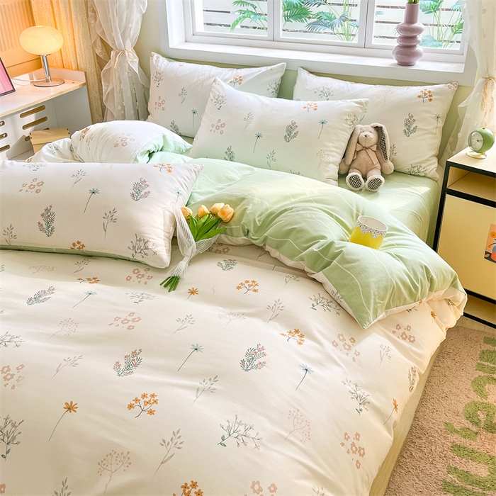 91家纺网 家纺一手货源 找家纺 本制 2024新款12868全棉印花四件套 花森密语