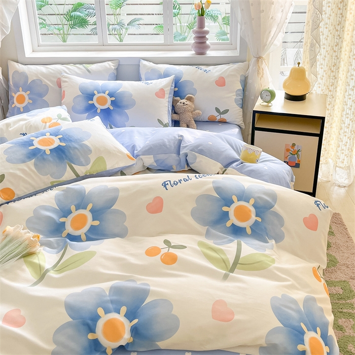 91家纺网 家纺一手货源 找家纺 本制 2024新款12868全棉印花四件套 花晨