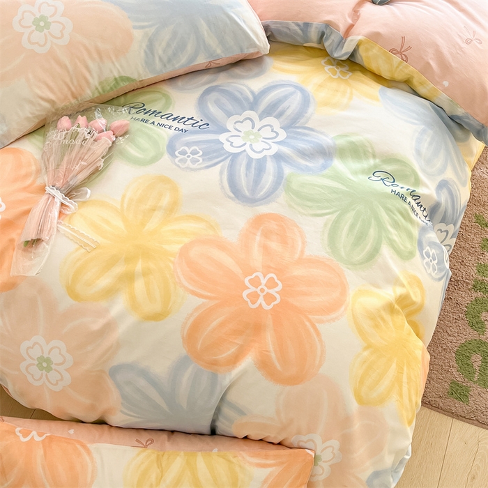 91家纺网 家纺一手货源 找家纺 本制 2024新款12868全棉印花四件套 初萱