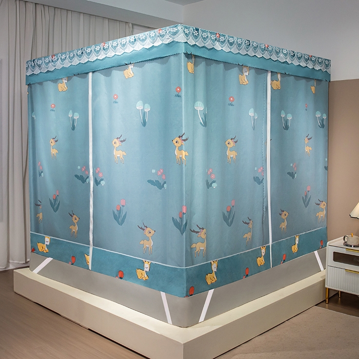 91家纺网 家纺一手货源 找家纺 显高蚊帐2025新款坐床遮光防尘坐床回底遮光蚊帐系列 一鹿有你