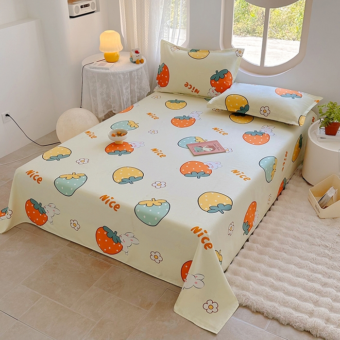 91家纺网 家纺一手货源 找家纺 家贝爱 2024新款原棉老粗布床单 萌宠兔