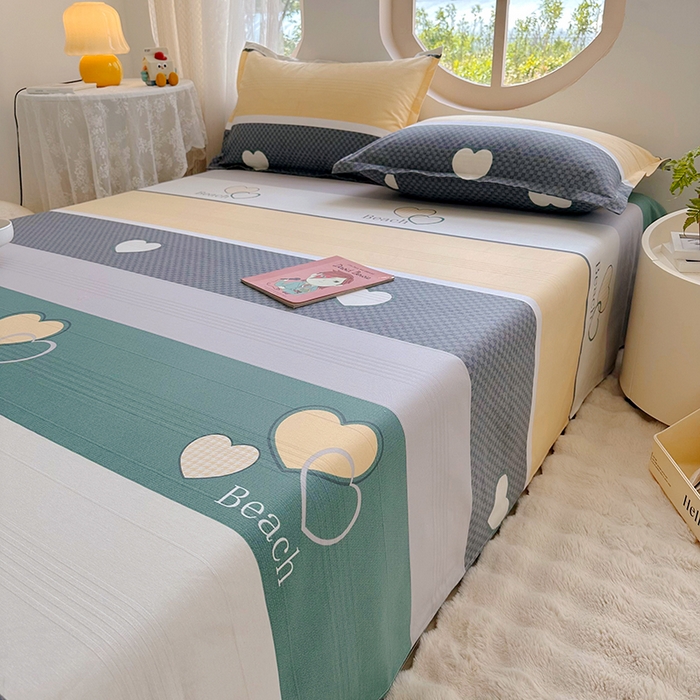 91家纺网 家纺一手货源 找家纺 家贝爱 2024新款原棉老粗布床单 好心情