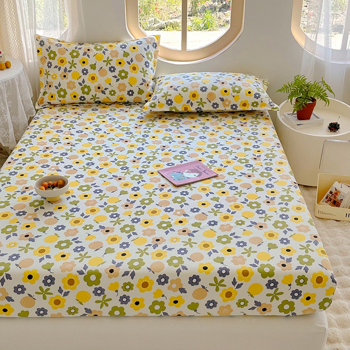 91家纺网 家纺一手货源 找家纺 家贝爱 2024新款原棉老粗布床笠 浅夏