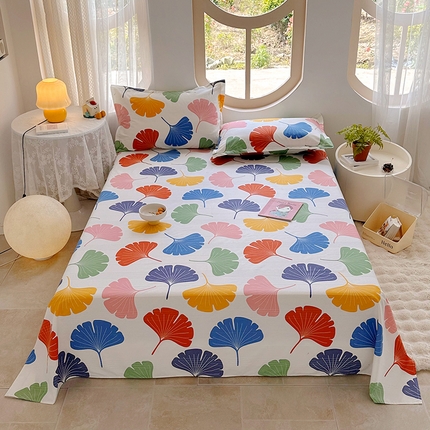 家贝爱 2024新款原棉老粗布床单 幸运叶