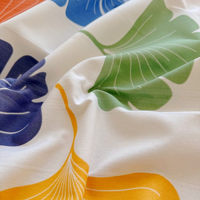 91家纺网 家纺一手货源 找家纺 家贝爱 2024新款原棉老粗布床单 幸运叶