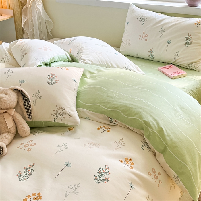 91家纺网 家纺一手货源 找家纺 本制 2024新款12868全棉印花四件套 花森密语