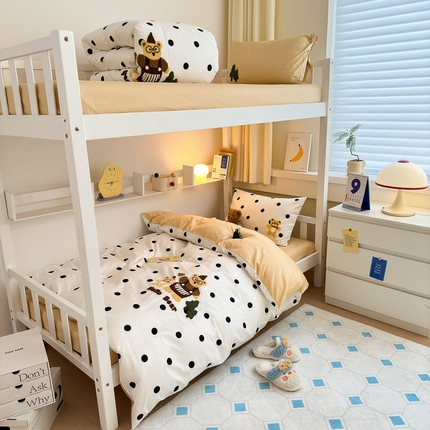 91家纺网 家纺一手货源 找家纺 （总）锦觅 2024新款学生季全棉小清新绣花时尚复古卡通三件套四件套