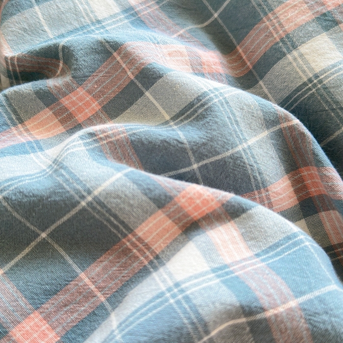 91家纺网 家纺一手货源 找家纺 晚依家纺 2025新款全棉色织水洗棉宽边断角四件套 小幸运-粉蓝