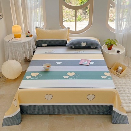 家贝爱 2024新款原棉老粗布床单 好心情