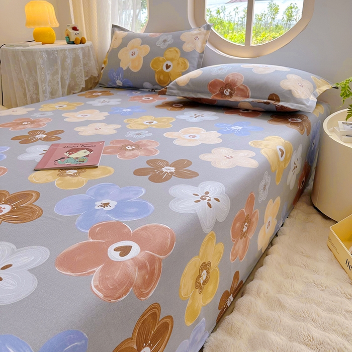 91家纺网 家纺一手货源 找家纺 家贝爱 2024新款原棉老粗布床单 花颜