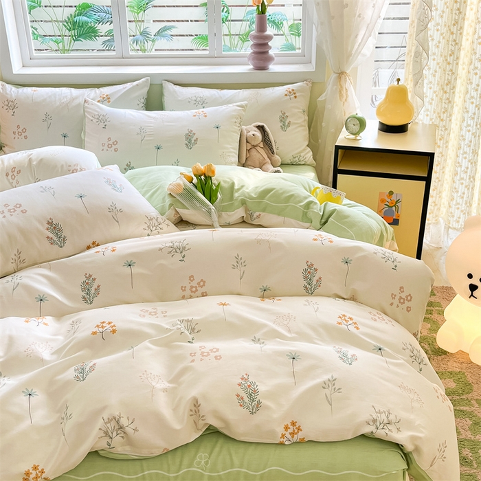 91家纺网 家纺一手货源 找家纺 本制 2024新款12868全棉印花四件套 花森密语