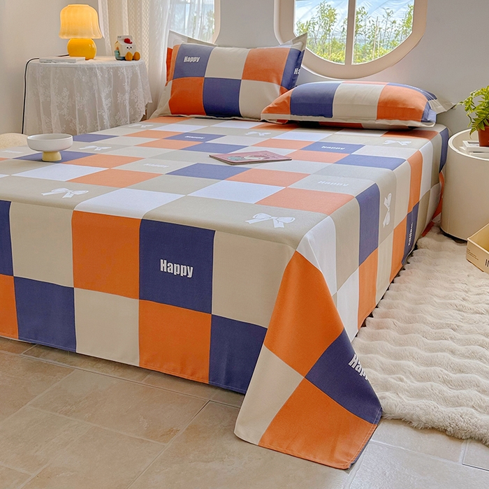 91家纺网 家纺一手货源 找家纺 家贝爱 2024新款原棉老粗布床单 欢乐结