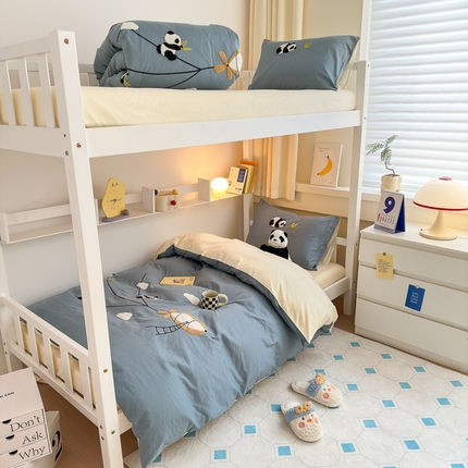 91家纺网 家纺一手货源 找家纺 （总）锦觅 2024新款学生季全棉小清新绣花时尚复古卡通三件套四件套