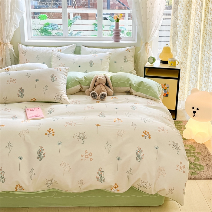 91家纺网 家纺一手货源 找家纺 本制 2024新款12868全棉印花四件套 花森密语