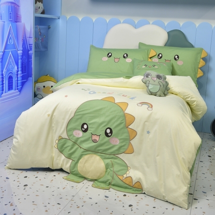 佳梦家纺 2024新款40支全棉高端贴布绣卡通四件套 米迦