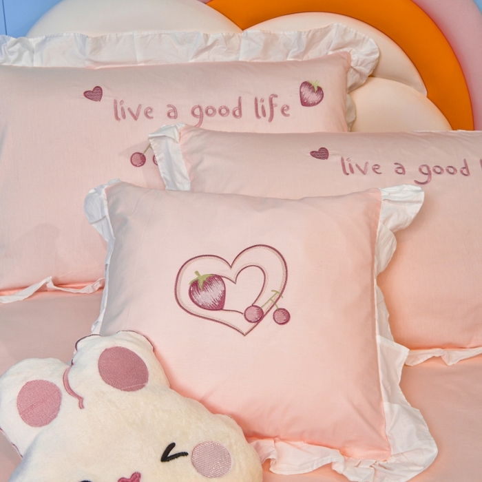 91家纺网 家纺一手货源 找家纺 佳梦家纺 2024新款40支全棉高端贴布绣卡通四件套 生日快乐