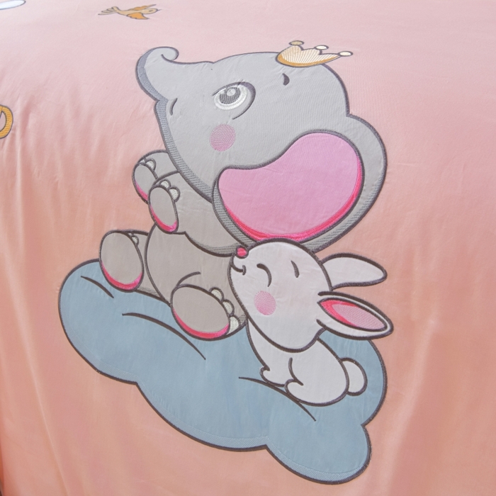 91家纺网 家纺一手货源 找家纺 （总）佳梦家纺 2024新款40支全棉高端贴布绣卡通四件套