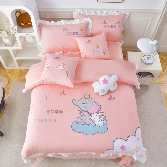 91家纺网 家纺一手货源 找家纺 （总）佳梦家纺 2024新款40支全棉高端贴布绣卡通四件套