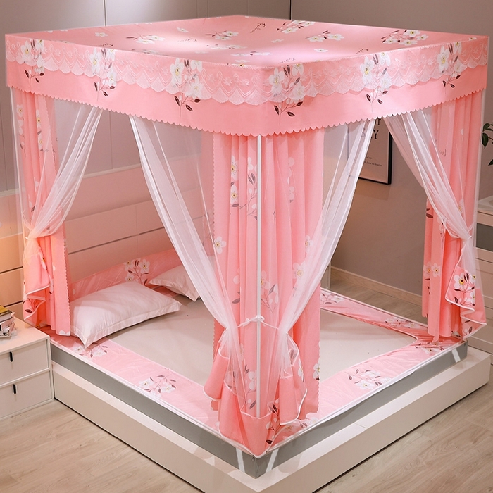 91家纺网 家纺一手货源 找家纺 显高蚊帐2025新款坐床遮光防尘坐床回底遮光蚊帐系列