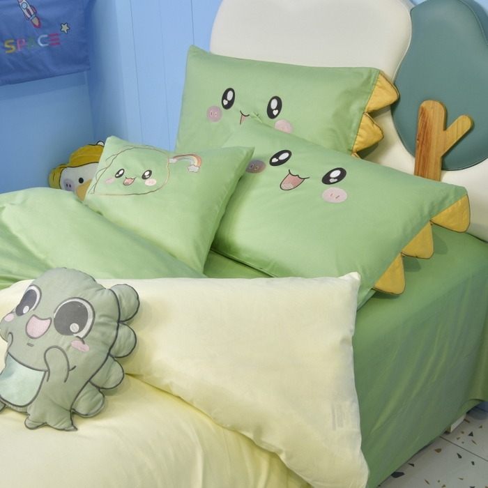 91家纺网 家纺一手货源 找家纺 佳梦家纺 2024新款40支全棉高端贴布绣卡通四件套 米迦