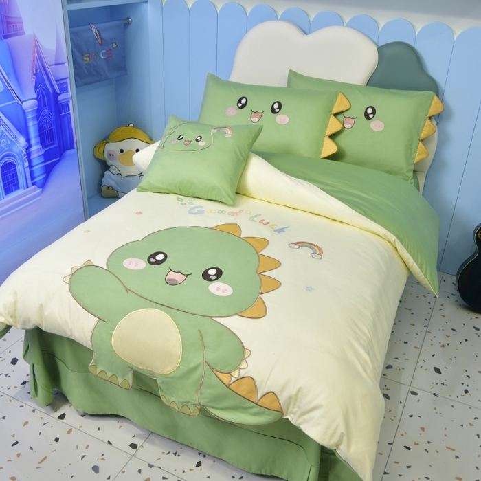 91家纺网 家纺一手货源 找家纺 佳梦家纺 2024新款40支全棉高端贴布绣卡通四件套 米迦