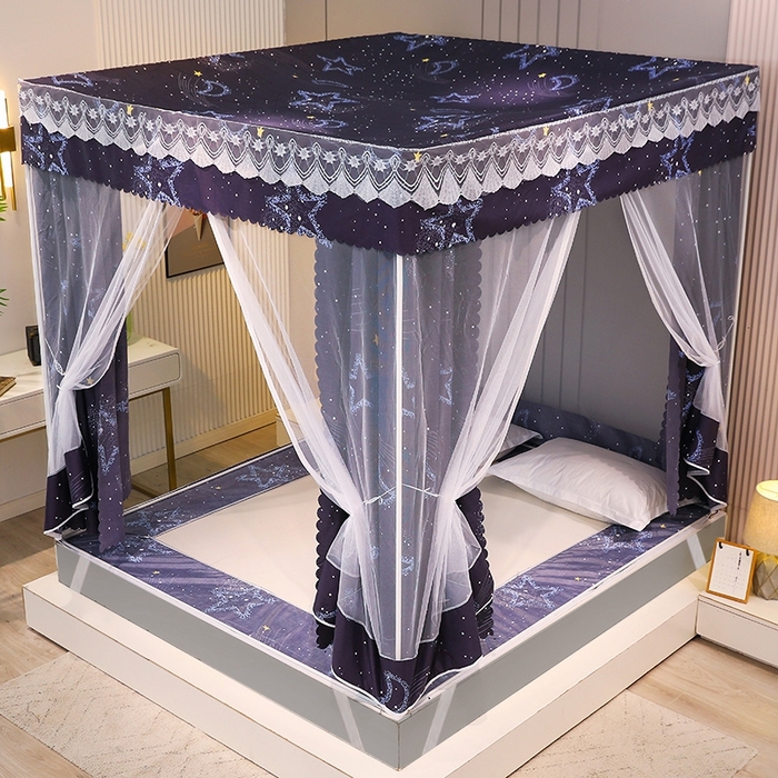 91家纺网 家纺一手货源 找家纺 显高蚊帐2025新款坐床遮光防尘坐床回底遮光蚊帐系列