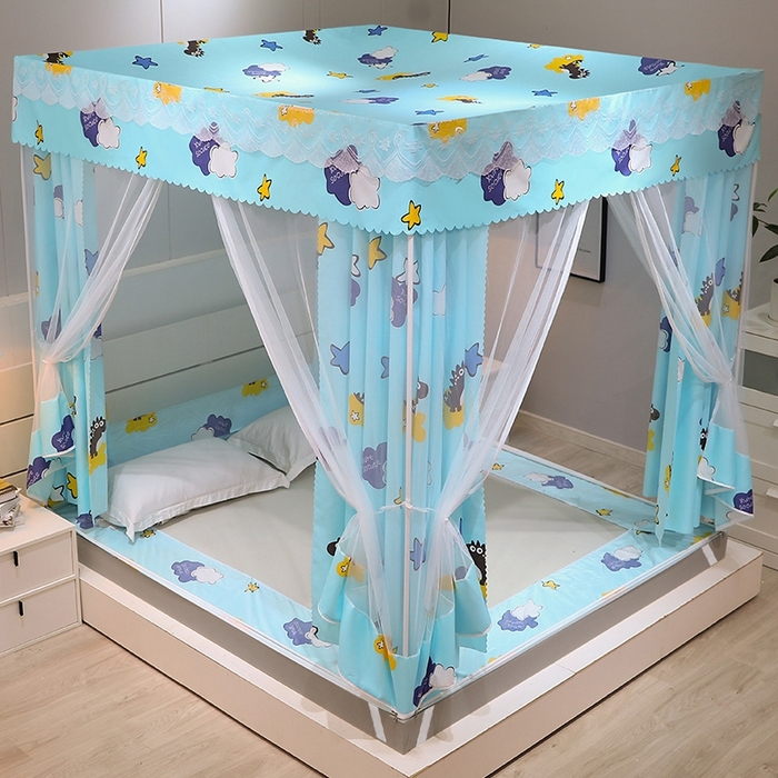 91家纺网 家纺一手货源 找家纺 显高蚊帐2025新款坐床遮光防尘坐床回底遮光蚊帐系列