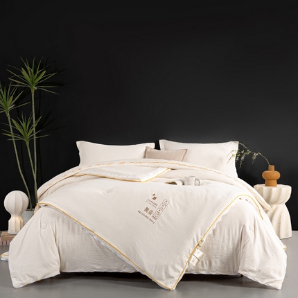 91家纺网 家纺一手货源 找家纺 （总） 2024新款无染水洗针织棉二合一子母被蚕丝被冬被被子直播