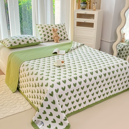 91家纺网 家纺一手货源 找家纺 （总）芷凡家纺 2024新款水洗双层纱夹棉单床盖防滑夹棉床单