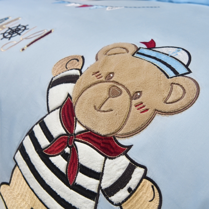 91家纺网 家纺一手货源 找家纺 佳梦家纺 2024新款40支全棉高端贴布绣卡通四件套 领航者