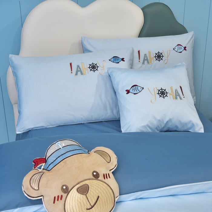 91家纺网 家纺一手货源 找家纺 佳梦家纺 2024新款40支全棉高端贴布绣卡通四件套 领航者