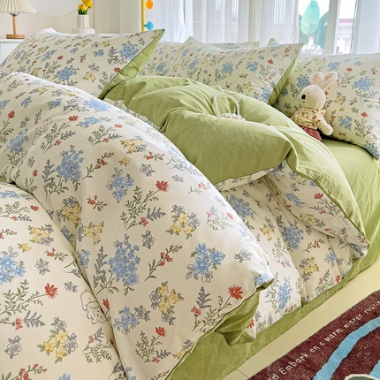 91家纺网 家纺一手货源 找家纺 （总）优选 2025直播爆款全棉12868印花四件套纯棉学生三件套床笠